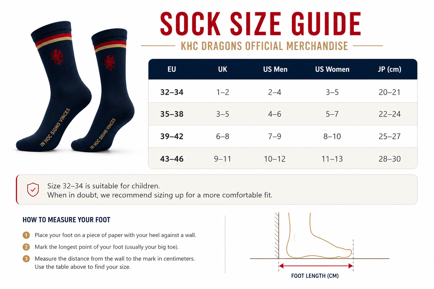 KHC Dragons Socks — Navy or White