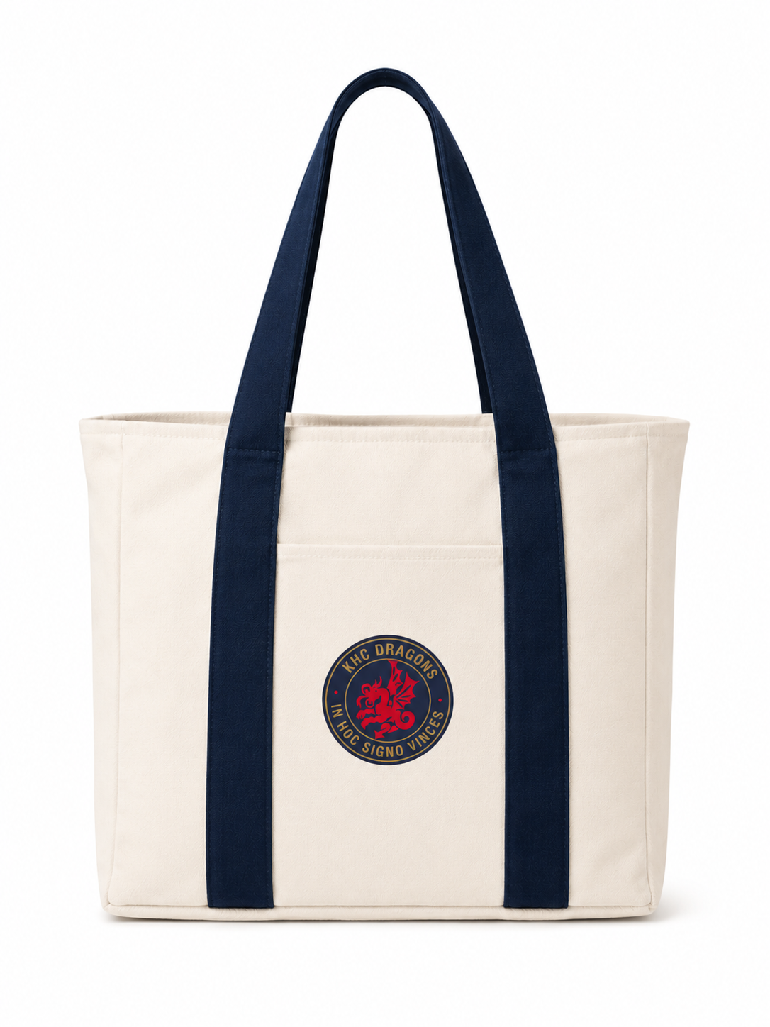 KHC Dragons Cotton Tote Bag — Natural/Navy