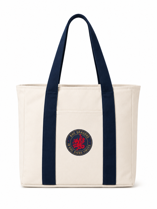 KHC Dragons Cotton Tote Bag — Natural/Navy