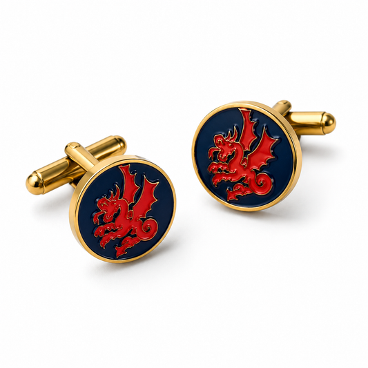 KHC Dragons Cufflinks — Gold/Silver