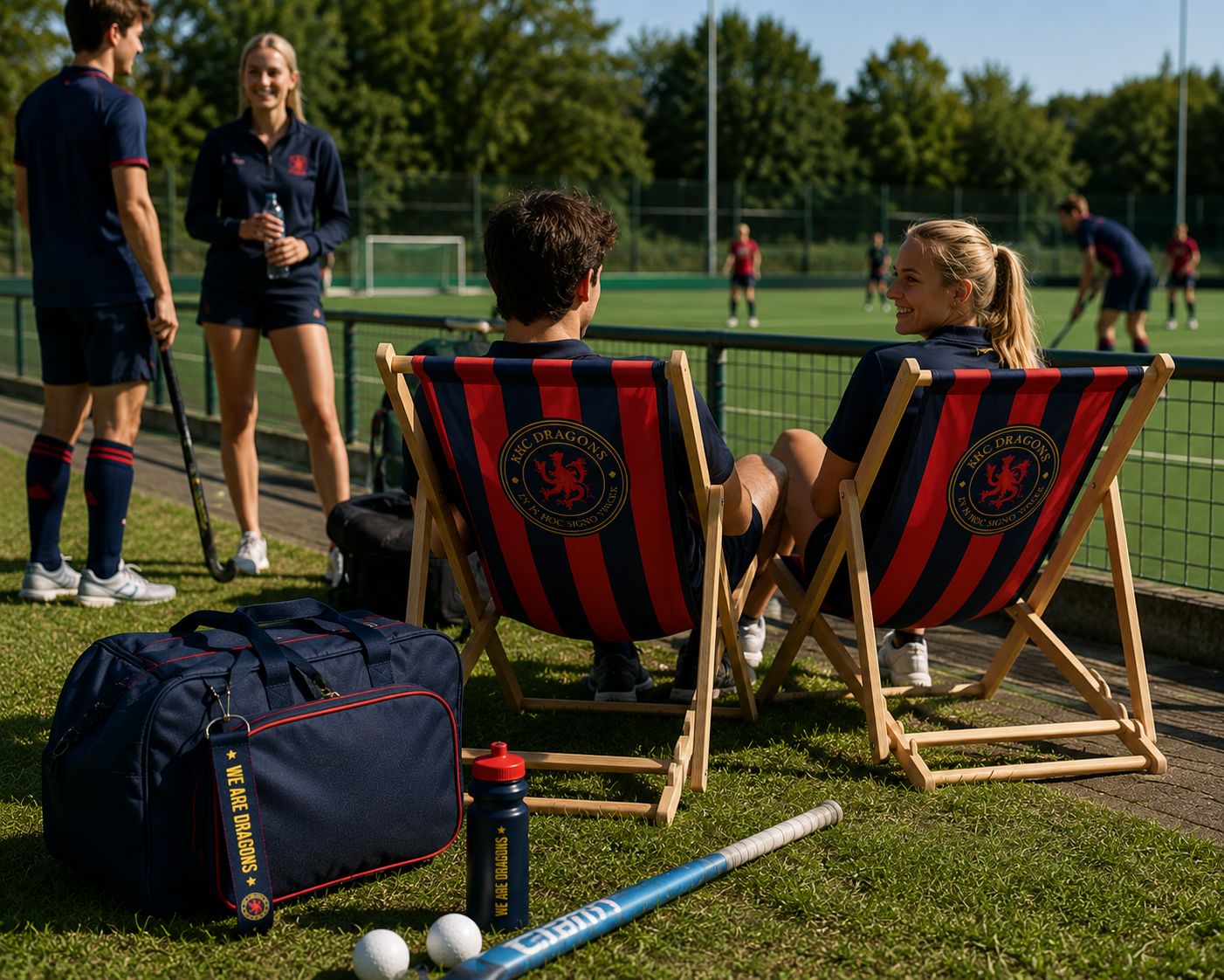 KHC Dragons Deck Chair — Navy/Red